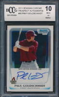 Paul Goldschmidt 2011 Bowman Chrome Prospect Autographs #BCP99 (BCCG 10) at PristineAuction.com