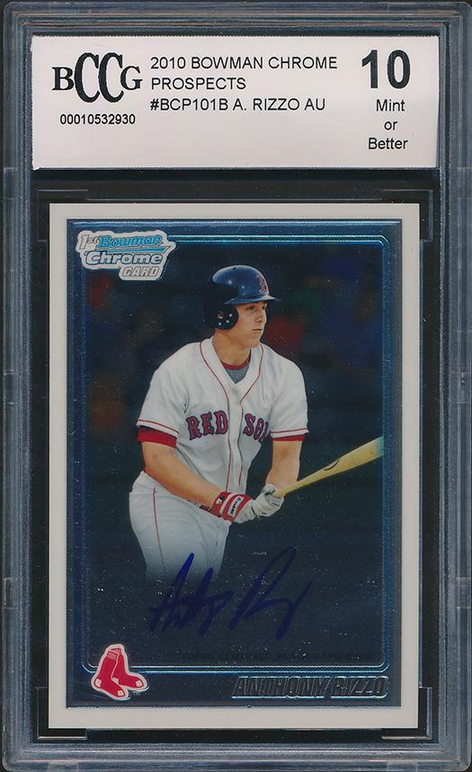 Anthony Rizzo 2010 Bowman Chrome Prospects AU #BCP101B (BCCG 10) at PristineAuction.com Anthony Rizzo 2010 Bowman Chrome Prospects AU #BCP101B (BCCG 10) at PristineAuction.com