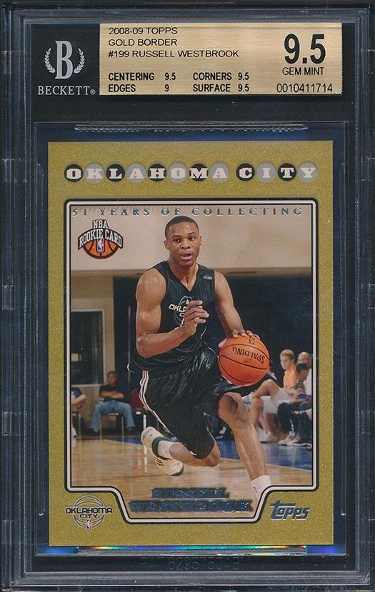 Russell Westbrook 2008-09 Topps Gold Border #199 #1856/2008 (BGS 9.5) at PristineAuction.com Russell Westbrook 2008-09 Topps Gold Border #199 #1856/2008 (BGS 9.5) at PristineAuction.com