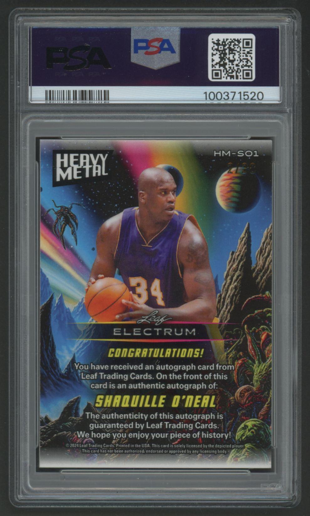 Shaquille O'Neal 2024 Leaf Electrum Heavy Metal Autograph #HMSO1 #2/20 (PSA 8) at PristineAuction.com Shaquille O'Neal 2024 Leaf Electrum Heavy Metal Autograph #HMSO1 #2/20 (PSA 8) at PristineAuction.com
