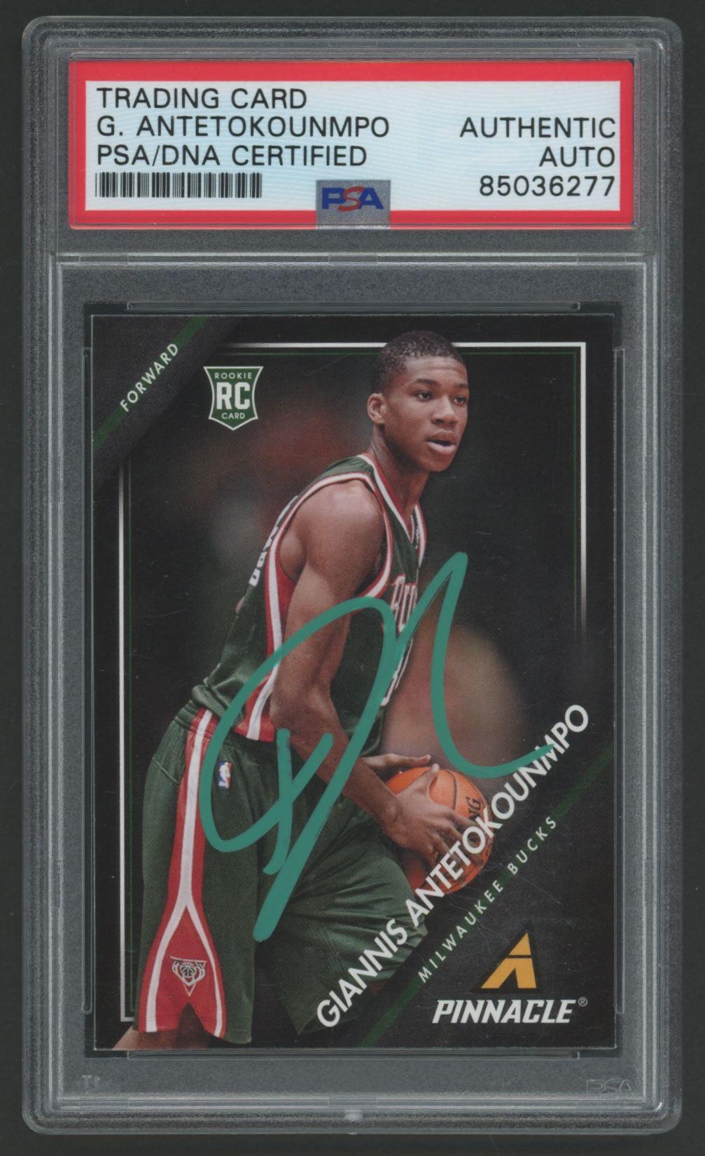 Giannis Antetokounmpo Signed 2013-14 Pinnacle #5 RC (PSA) at PristineAuction.com Giannis Antetokounmpo Signed 2013-14 Pinnacle #5 RC (PSA) at PristineAuction.com