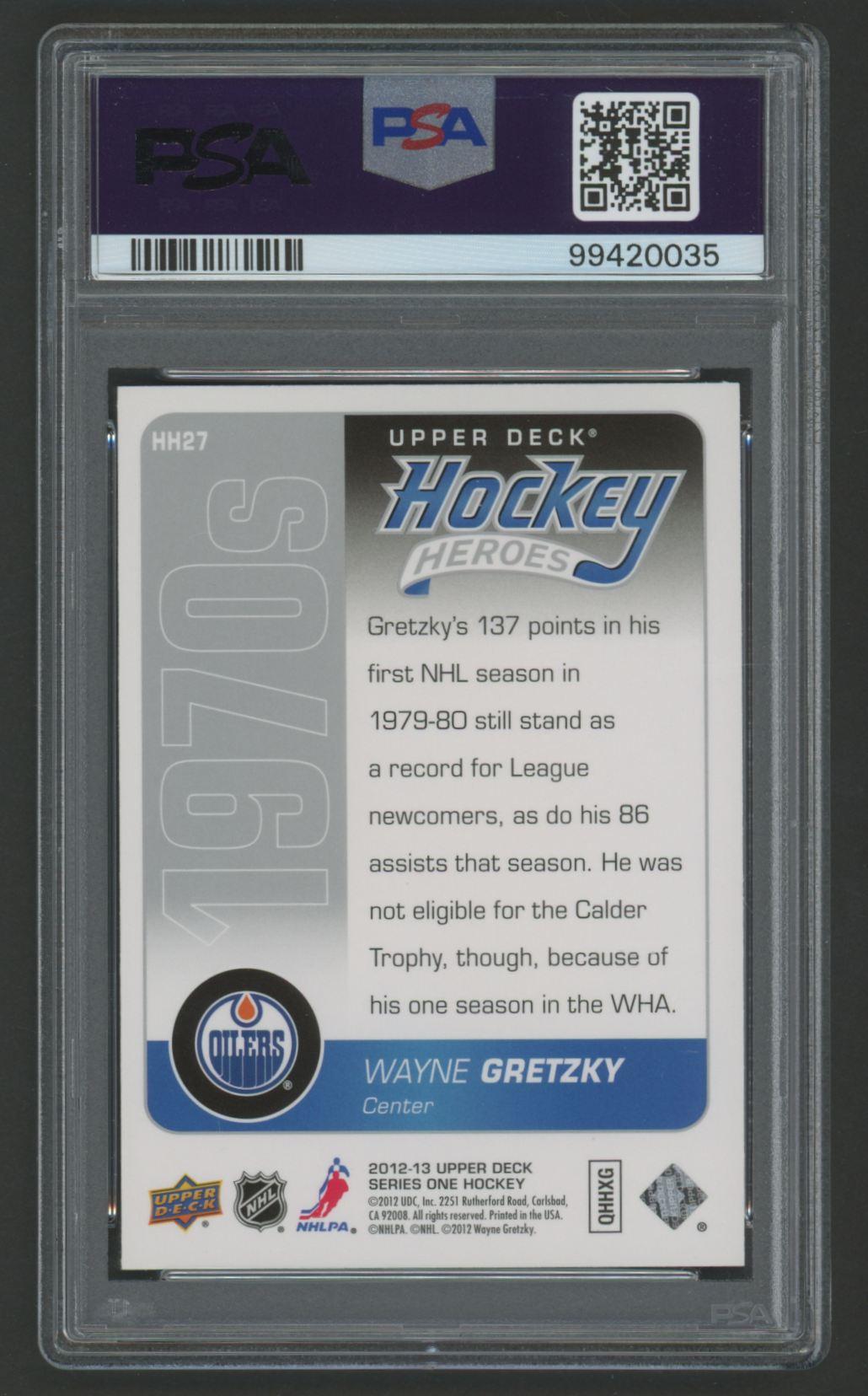 Wayne Gretzky 2012 Upper Deck Hockey Heroes #HH27 (PSA 10) at PristineAuction.com Wayne Gretzky 2012 Upper Deck Hockey Heroes #HH27 (PSA 10) at PristineAuction.com