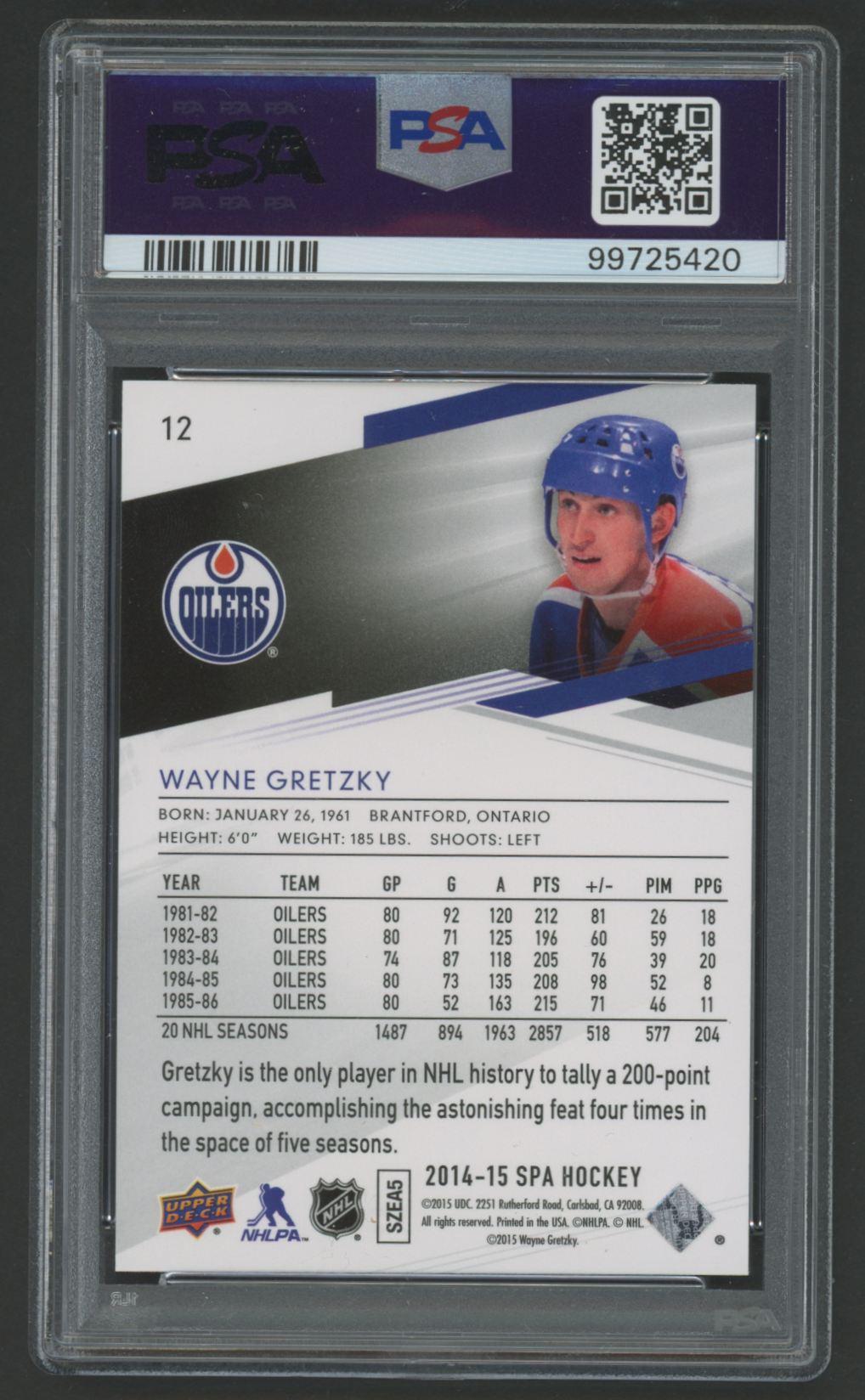 Wayne Gretzky 2014 SP Authentic #12 (PSA 10) at PristineAuction.com Wayne Gretzky 2014 SP Authentic #12 (PSA 10) at PristineAuction.com