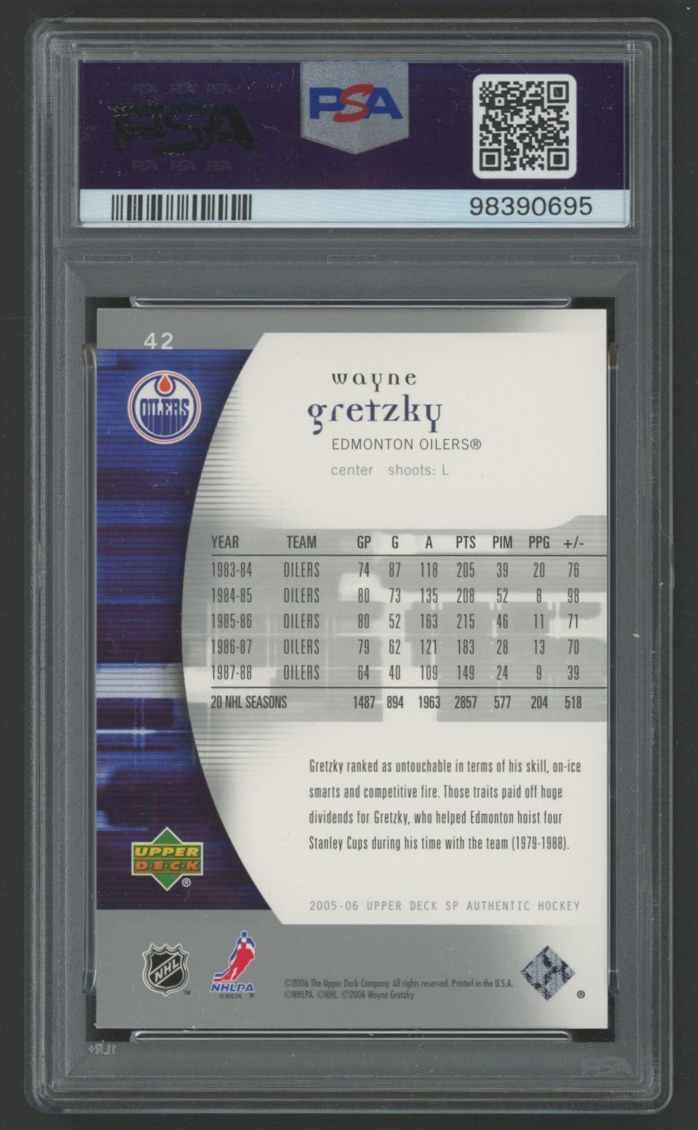 Wayne Gretzky 2005 SP Authentic #42 (PSA 10) at PristineAuction.com Wayne Gretzky 2005 SP Authentic #42 (PSA 10) at PristineAuction.com