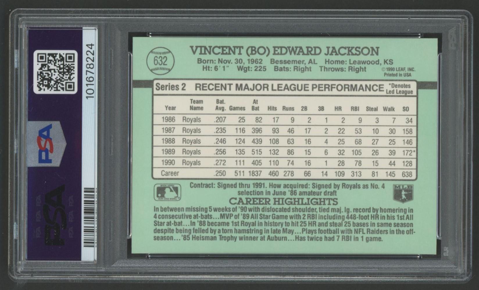 Bo Jackson 1991 Donruss #632 (PSA 10) at PristineAuction.com Bo Jackson 1991 Donruss #632 (PSA 10) at PristineAuction.com