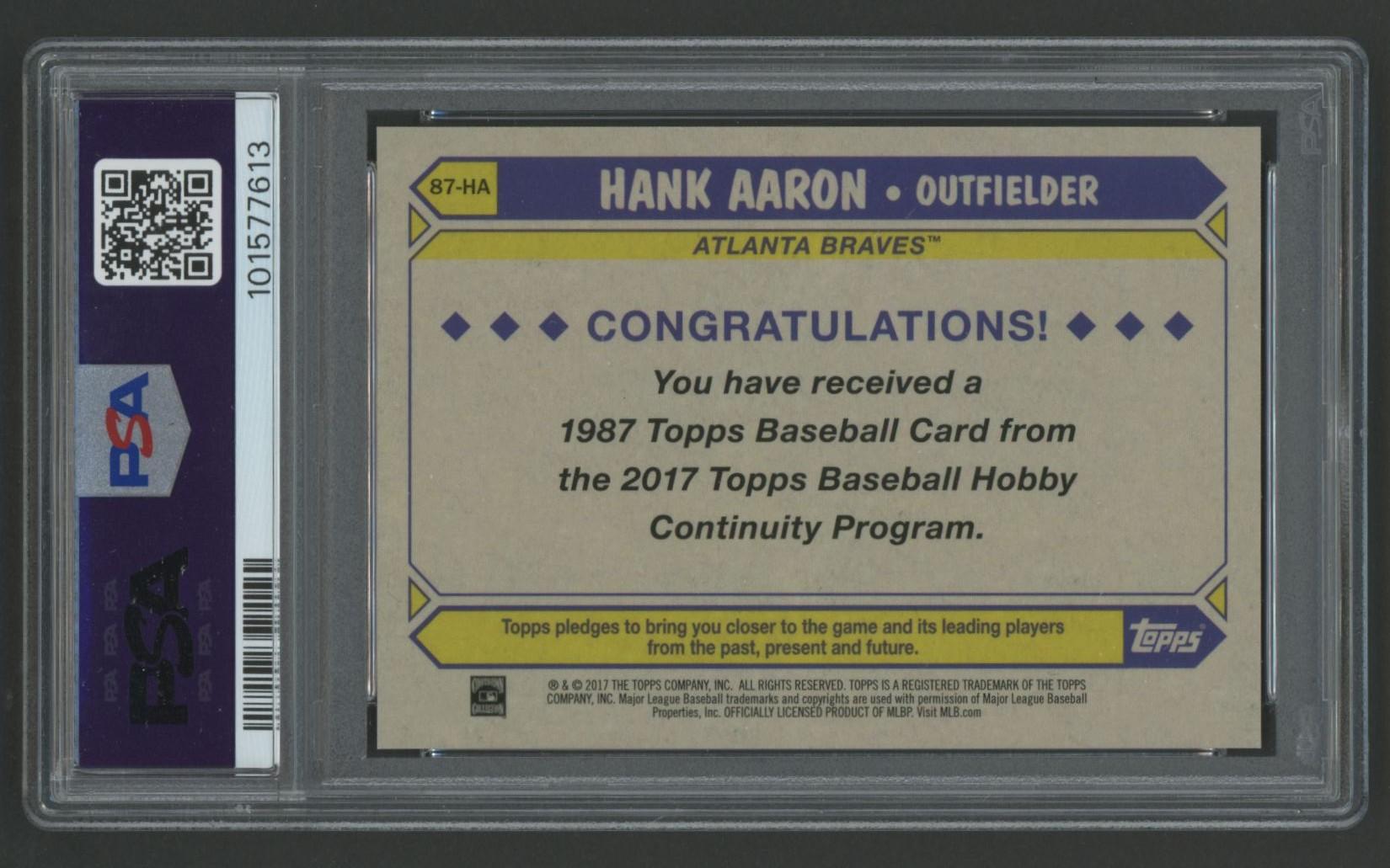 Hank Aaron 2017 Topps / Silver 1987 #87HA (PSA 10) at PristineAuction.com Hank Aaron 2017 Topps / Silver 1987 #87HA (PSA 10) at PristineAuction.com
