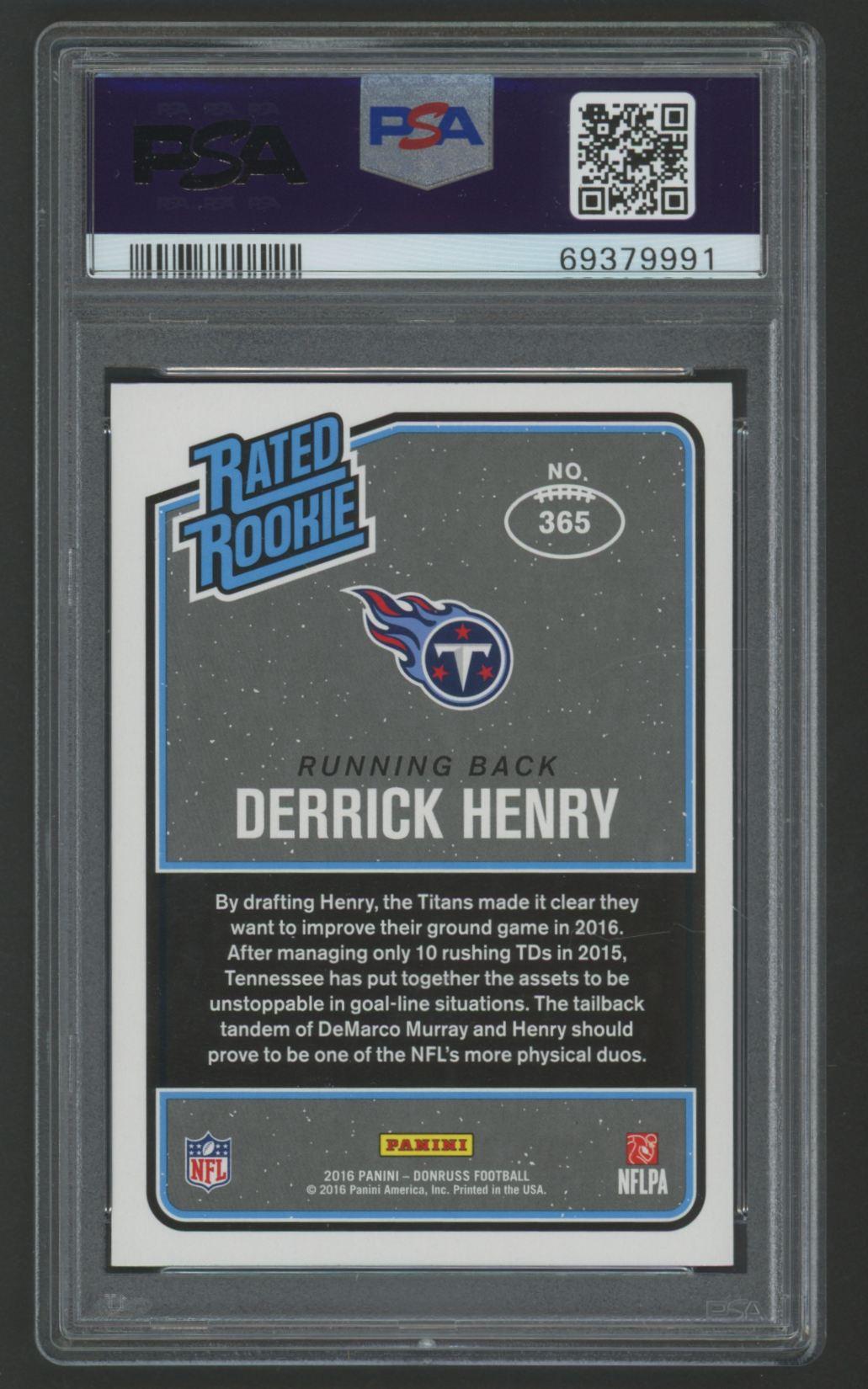 Derrick Henry 2016 Donruss Press Proof Blue RR #365 (PSA 9) at PristineAuction.com Derrick Henry 2016 Donruss Press Proof Blue RR #365 (PSA 9) at PristineAuction.com