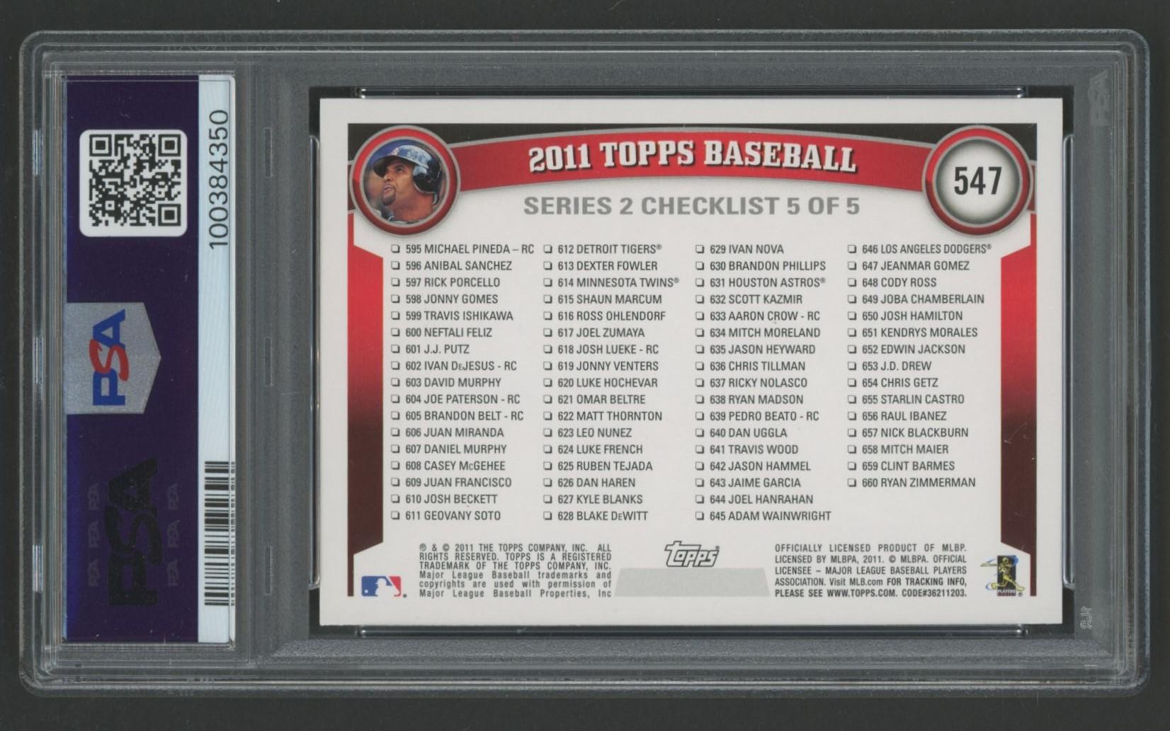 Albert Pujols 2011 Topps #547 (PSA 10) at PristineAuction.com Albert Pujols 2011 Topps #547 (PSA 10) at PristineAuction.com