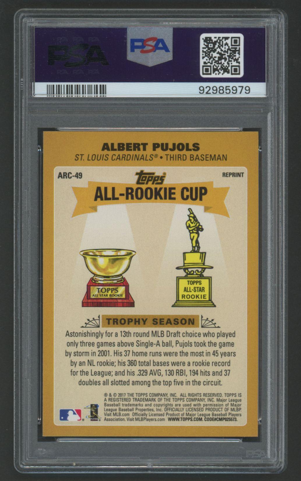Albert Pujols 2017 Topps Update Rookie Cup Reprint #ARC49 (PSA 10) at PristineAuction.com Albert Pujols 2017 Topps Update Rookie Cup Reprint #ARC49 (PSA 10) at PristineAuction.com