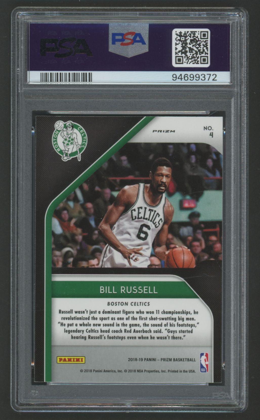 Bill Russell 2018 Prizm Hall Monitors Green Prizm #4 (PSA 10) at PristineAuction.com Bill Russell 2018 Prizm Hall Monitors Green Prizm #4 (PSA 10) at PristineAuction.com