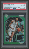 Bill Russell 2018 Prizm Hall Monitors Green Prizm #4 (PSA 10) at PristineAuction.com