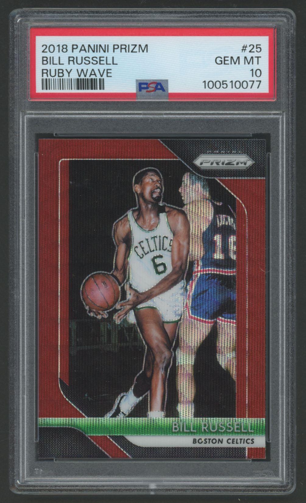 Bill Russell 2018 Prizm Ruby Wave Prizm #25 (PSA 10) at PristineAuction.com Bill Russell 2018 Prizm Ruby Wave Prizm #25 (PSA 10) at PristineAuction.com