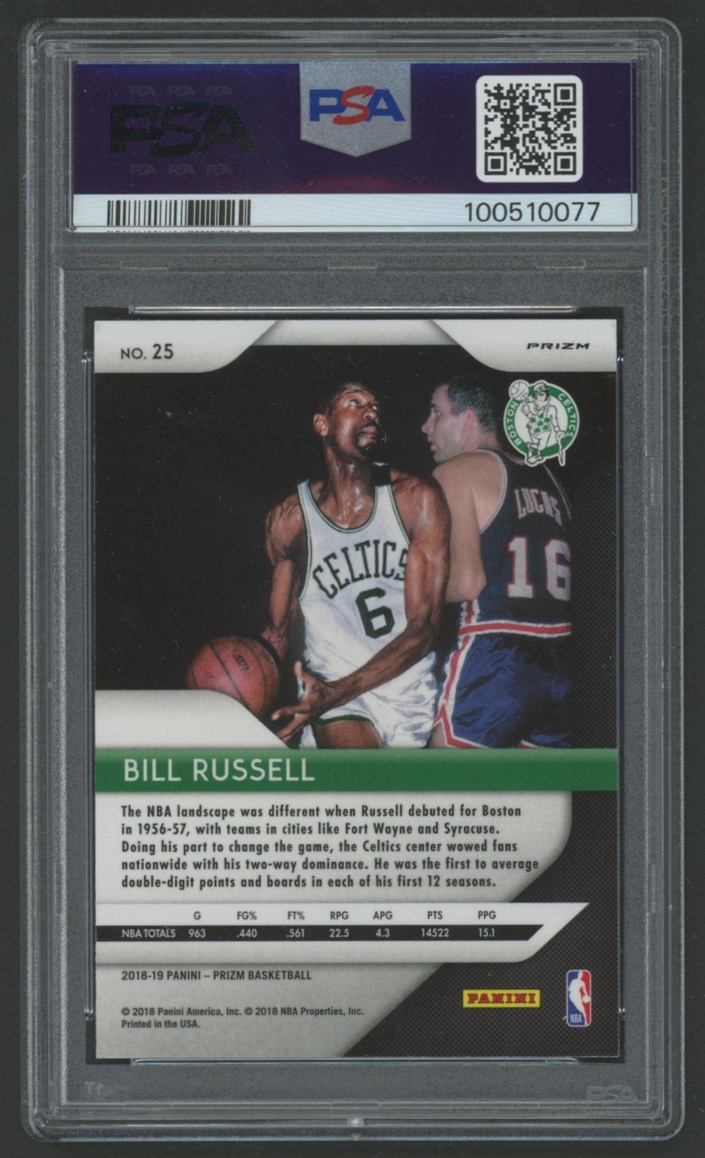 Bill Russell 2018 Prizm Ruby Wave Prizm #25 (PSA 10) at PristineAuction.com Bill Russell 2018 Prizm Ruby Wave Prizm #25 (PSA 10) at PristineAuction.com