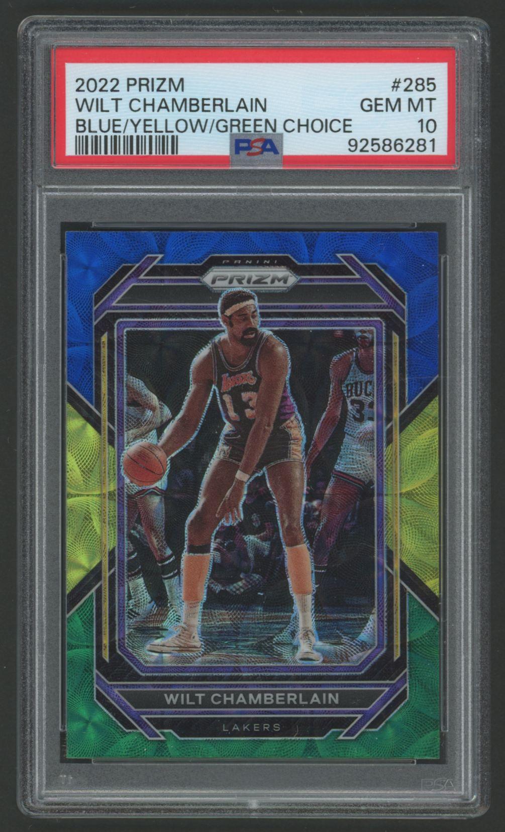 Wilt Chamberlain 2022 Prizm Blue/Yellow/Green Choice #285 (PSA 10) at PristineAuction.com Wilt Chamberlain 2022 Prizm Blue/Yellow/Green Choice #285 (PSA 10) at PristineAuction.com