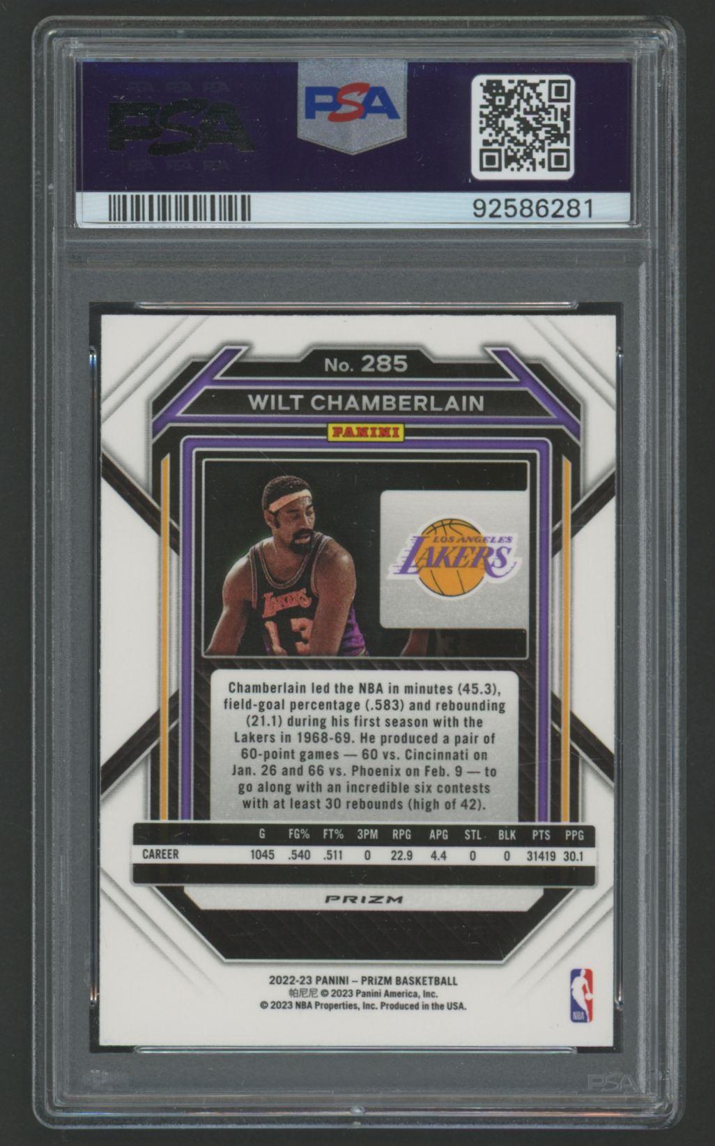 Wilt Chamberlain 2022 Prizm Blue/Yellow/Green Choice #285 (PSA 10) at PristineAuction.com Wilt Chamberlain 2022 Prizm Blue/Yellow/Green Choice #285 (PSA 10) at PristineAuction.com