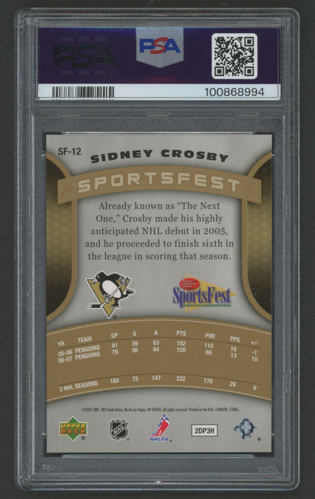 Sidney Crosby 2007 Upper Deck Sportsfest #SF12 (PSA 10) at PristineAuction.com Sidney Crosby 2007 Upper Deck Sportsfest #SF12 (PSA 10) at PristineAuction.com