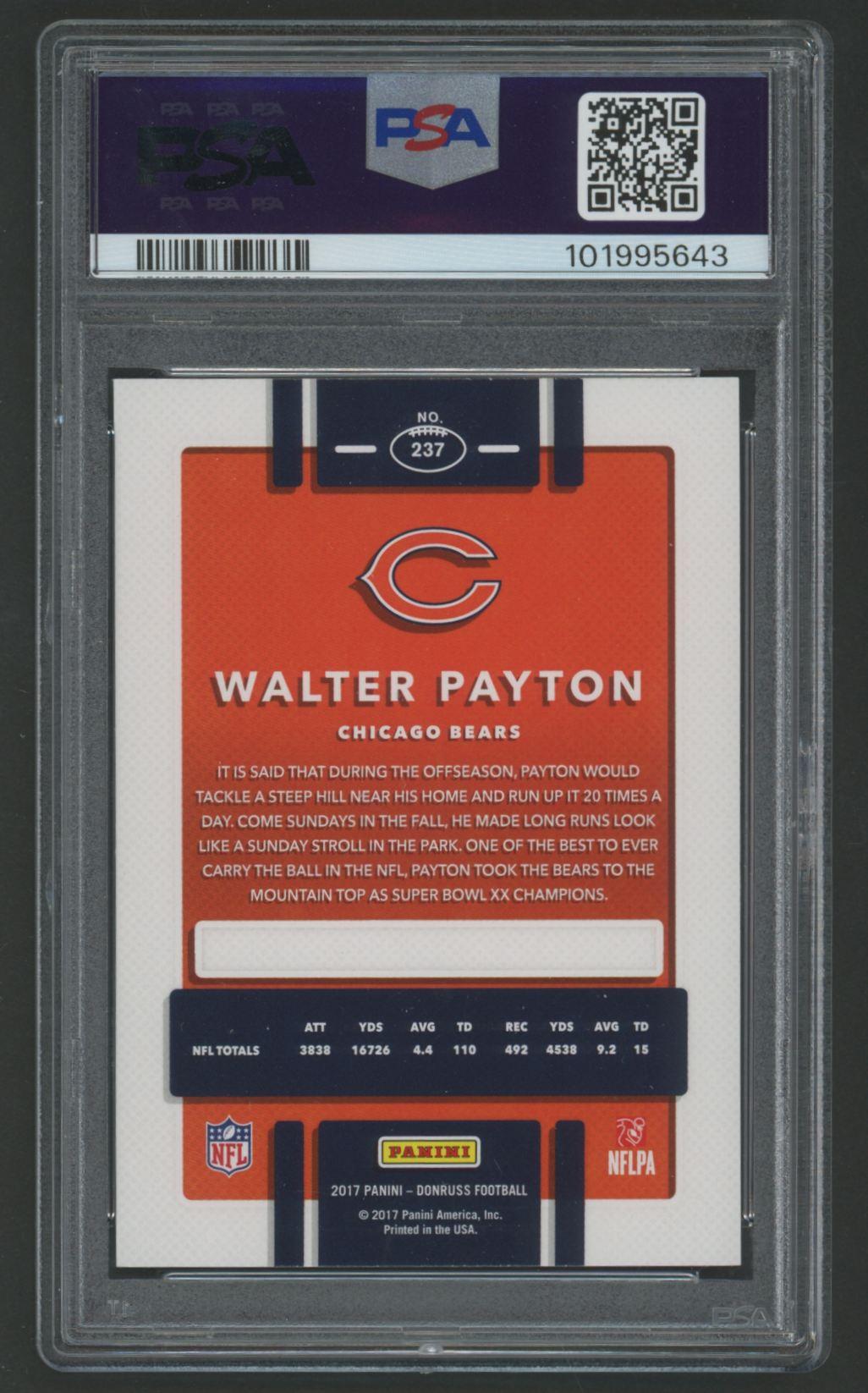 Walter Payton 2017 Donruss #237 (PSA 10) at PristineAuction.com Walter Payton 2017 Donruss #237 (PSA 10) at PristineAuction.com