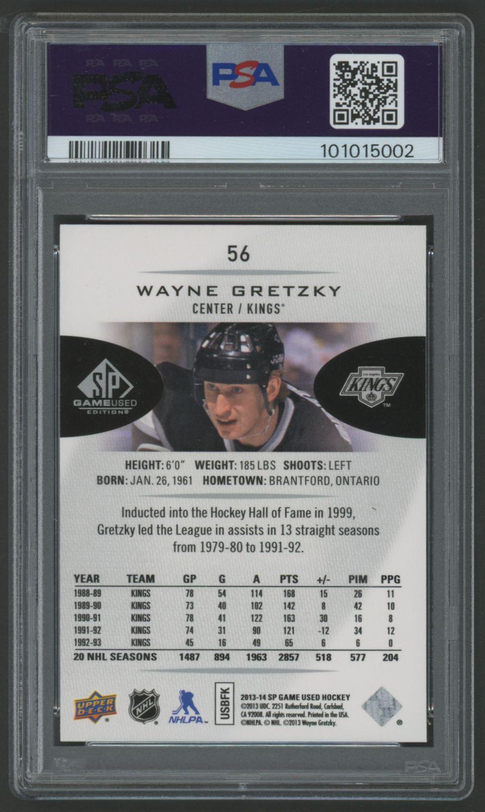 Wayne Gretzky 2013 SP Game Used #56 (PSA 10) at PristineAuction.com Wayne Gretzky 2013 SP Game Used #56 (PSA 10) at PristineAuction.com