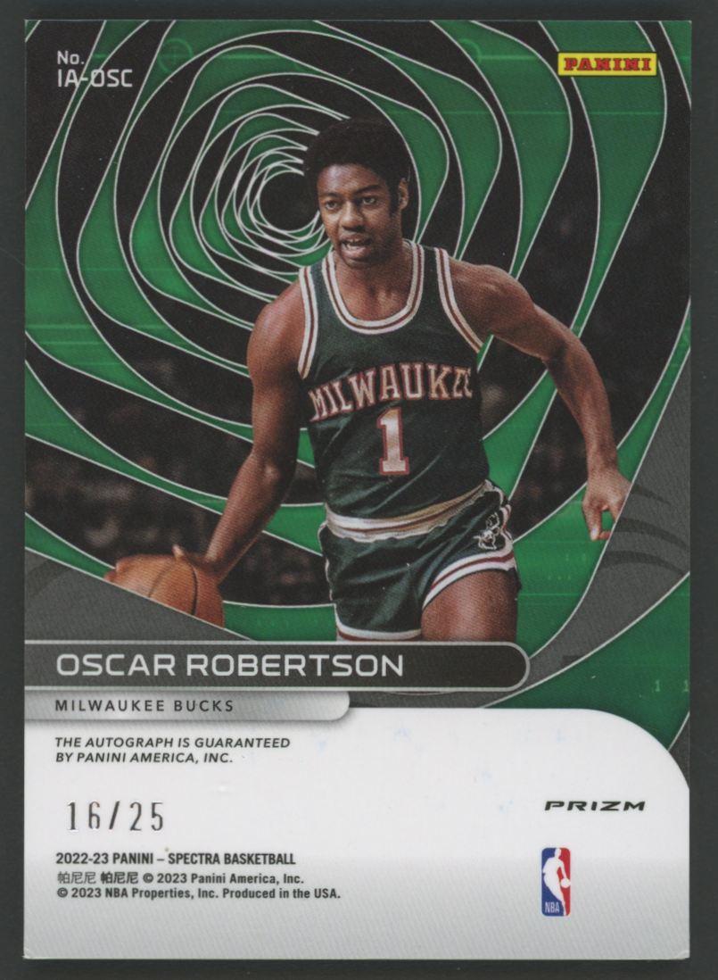 Oscar Robertson 2022-23 Panini Spectra Icons Autographs Meta #6 #16/25 at PristineAuction.com Oscar Robertson 2022-23 Panini Spectra Icons Autographs Meta #6 #16/25 at PristineAuction.com