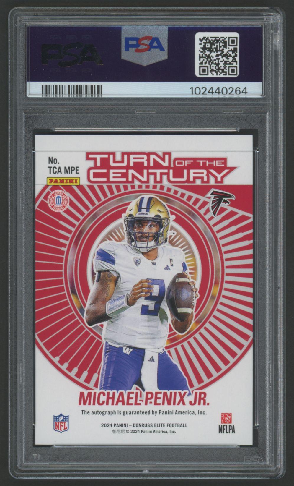 Michael Penix Jr. 2024 Elite Turn of the Century Autographs #27 #62/299 (PSA 9) at PristineAuction.com Michael Penix Jr. 2024 Elite Turn of the Century Autographs #27 #62/299 (PSA 9) at PristineAuction.com