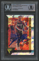Damian Lillard Signed 2020-21 Panini Flux Fanatics Factory Cracked Ice #146 (BGS) at PristineAuction.com