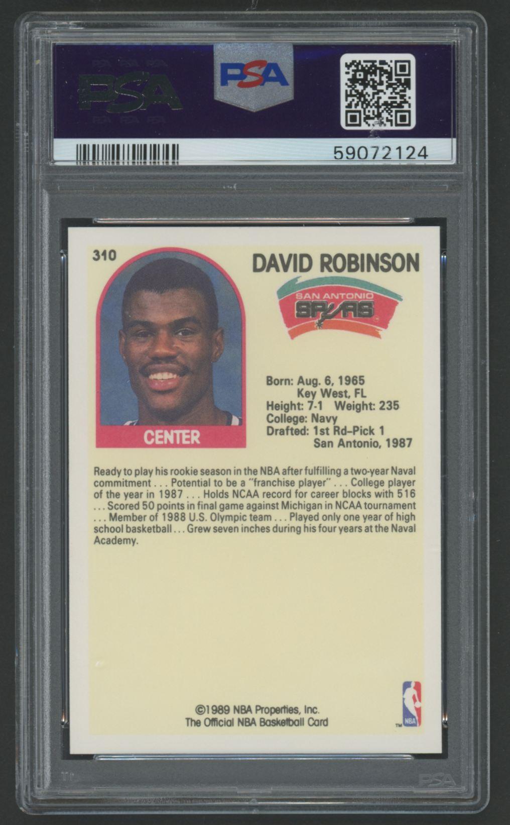 David Robinson 1989 Hoops #310 (PSA 10) at PristineAuction.com David Robinson 1989 Hoops #310 (PSA 10) at PristineAuction.com