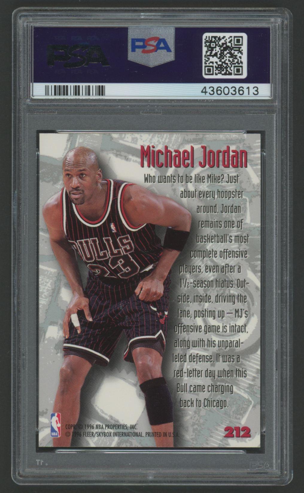 Michael Jordan 1995 Metal #212 (PSA 9) at PristineAuction.com Michael Jordan 1995 Metal #212 (PSA 9) at PristineAuction.com
