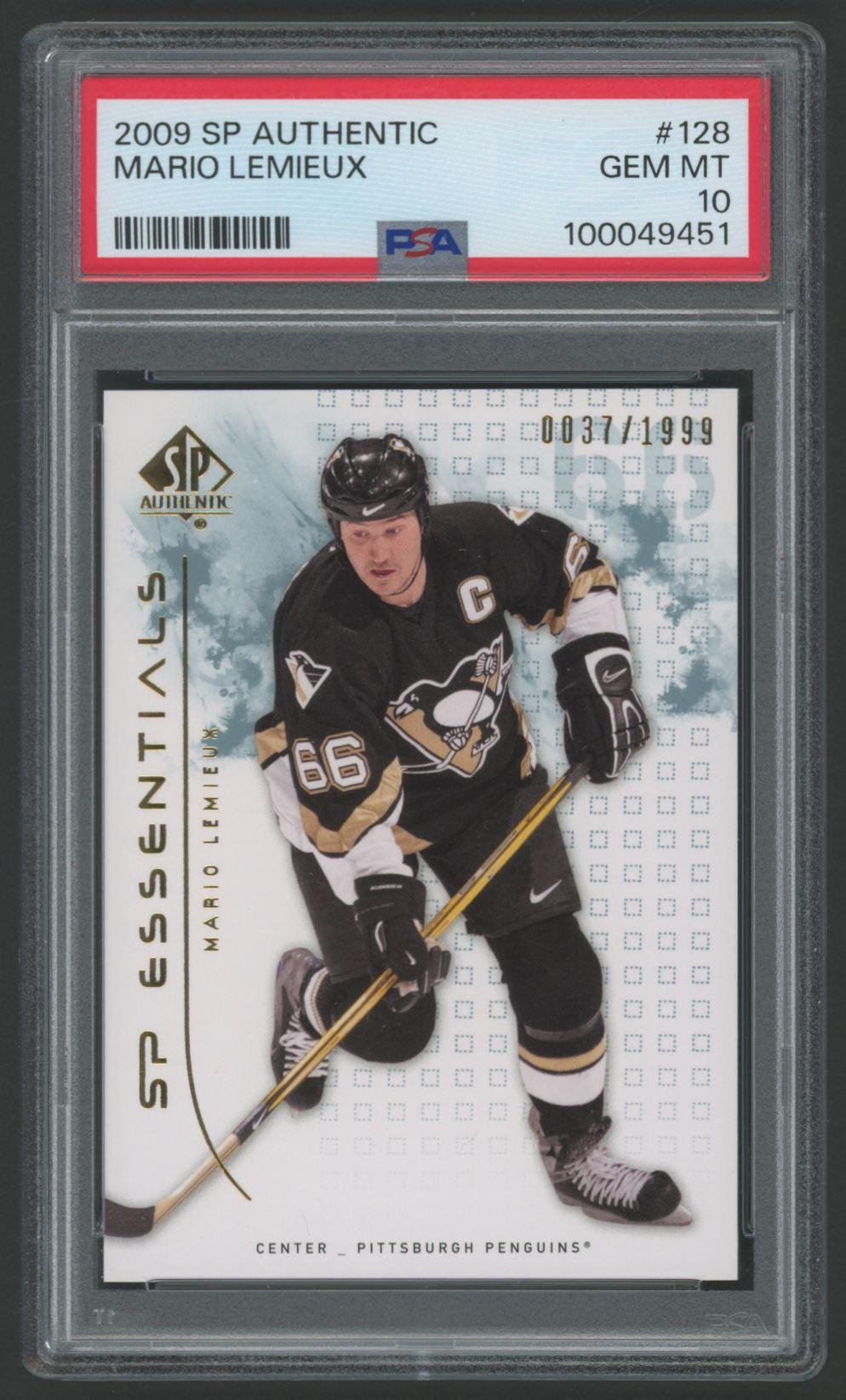 Mario Lemieux 2009 SP Authentic Essentials #128 #37/1999 (PSA 10) at PristineAuction.com Mario Lemieux 2009 SP Authentic Essentials #128 #37/1999 (PSA 10) at PristineAuction.com