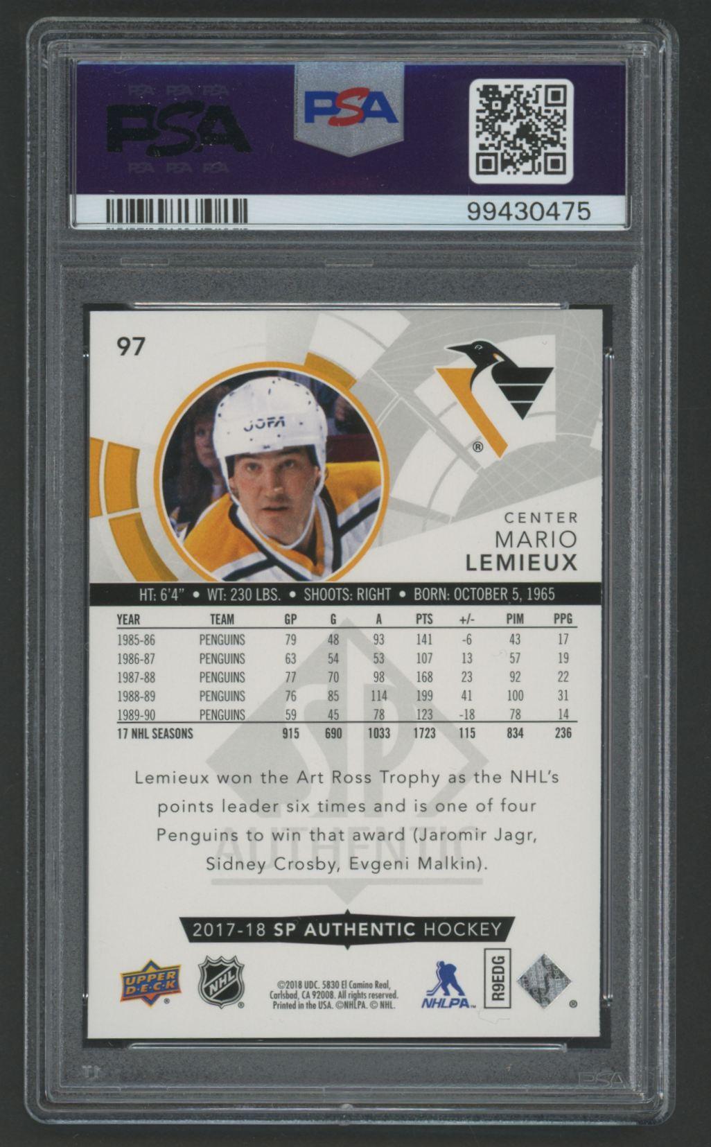 Mario Lemieux 2017 SP Authentic #97 (PSA 10) at PristineAuction.com Mario Lemieux 2017 SP Authentic #97 (PSA 10) at PristineAuction.com