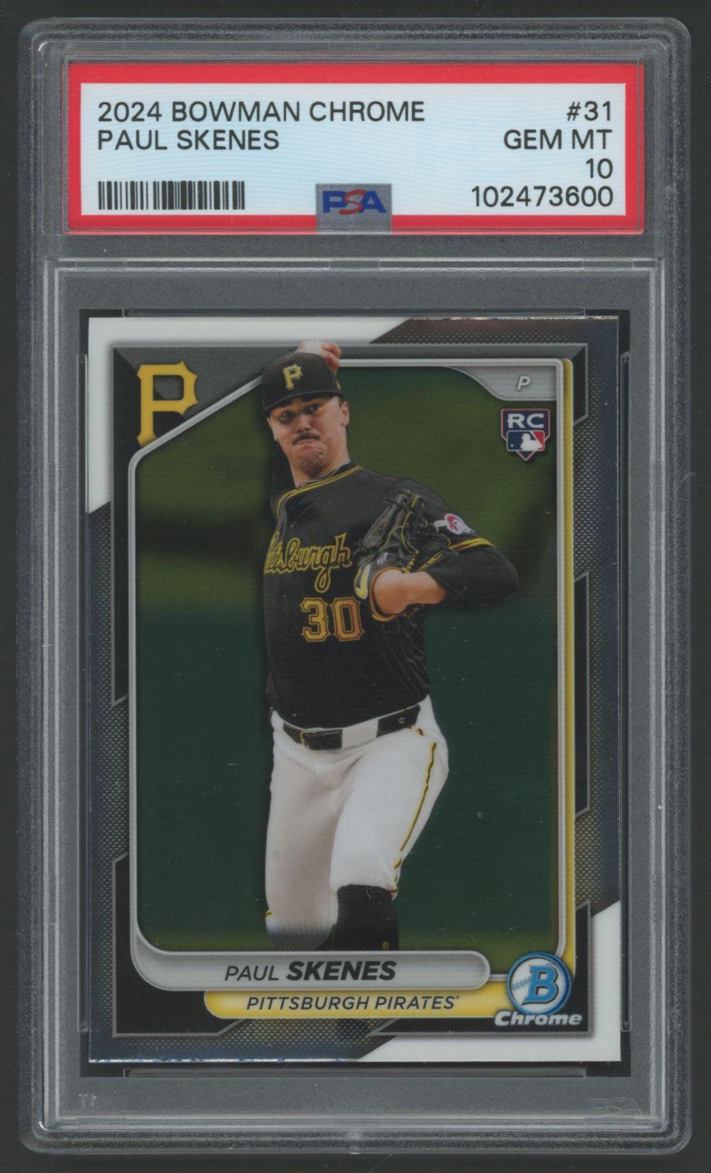 Paul Skenes 2024 Bowman Chrome #31 (PSA 10) at PristineAuction.com Paul Skenes 2024 Bowman Chrome #31 (PSA 10) at PristineAuction.com