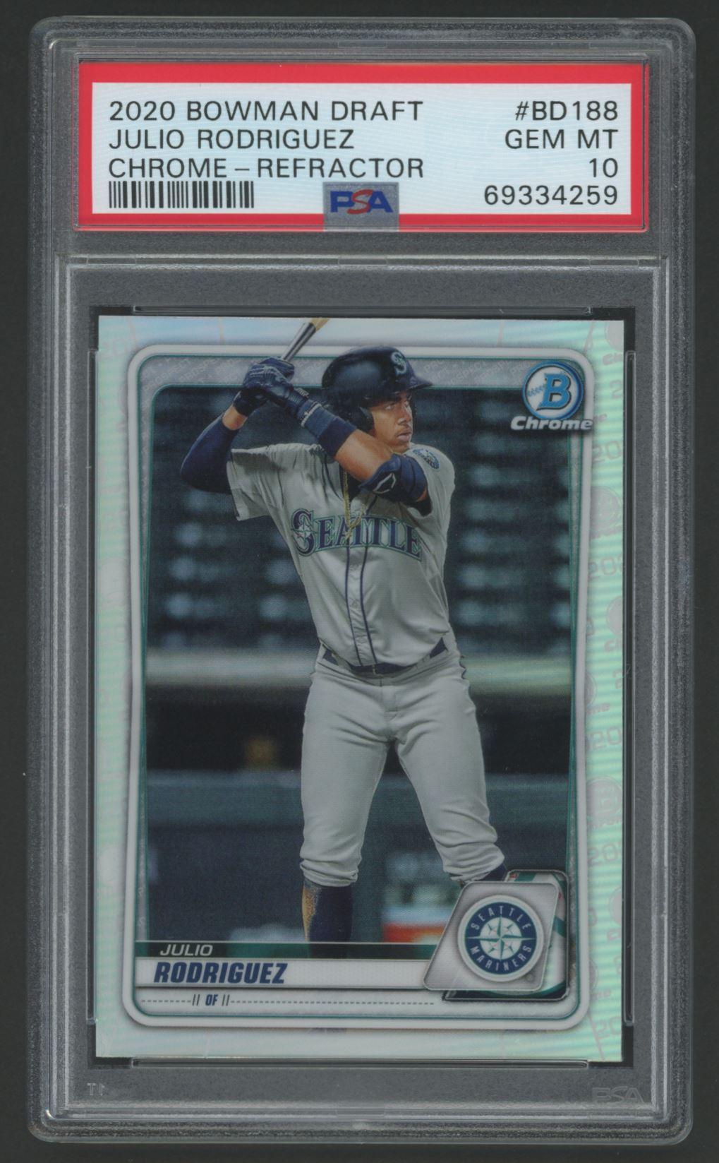 Julio Rodriguez 2020 Bowman Chrome Draft Refractors #BD188 (PSA 10) at PristineAuction.com Julio Rodriguez 2020 Bowman Chrome Draft Refractors #BD188 (PSA 10) at PristineAuction.com