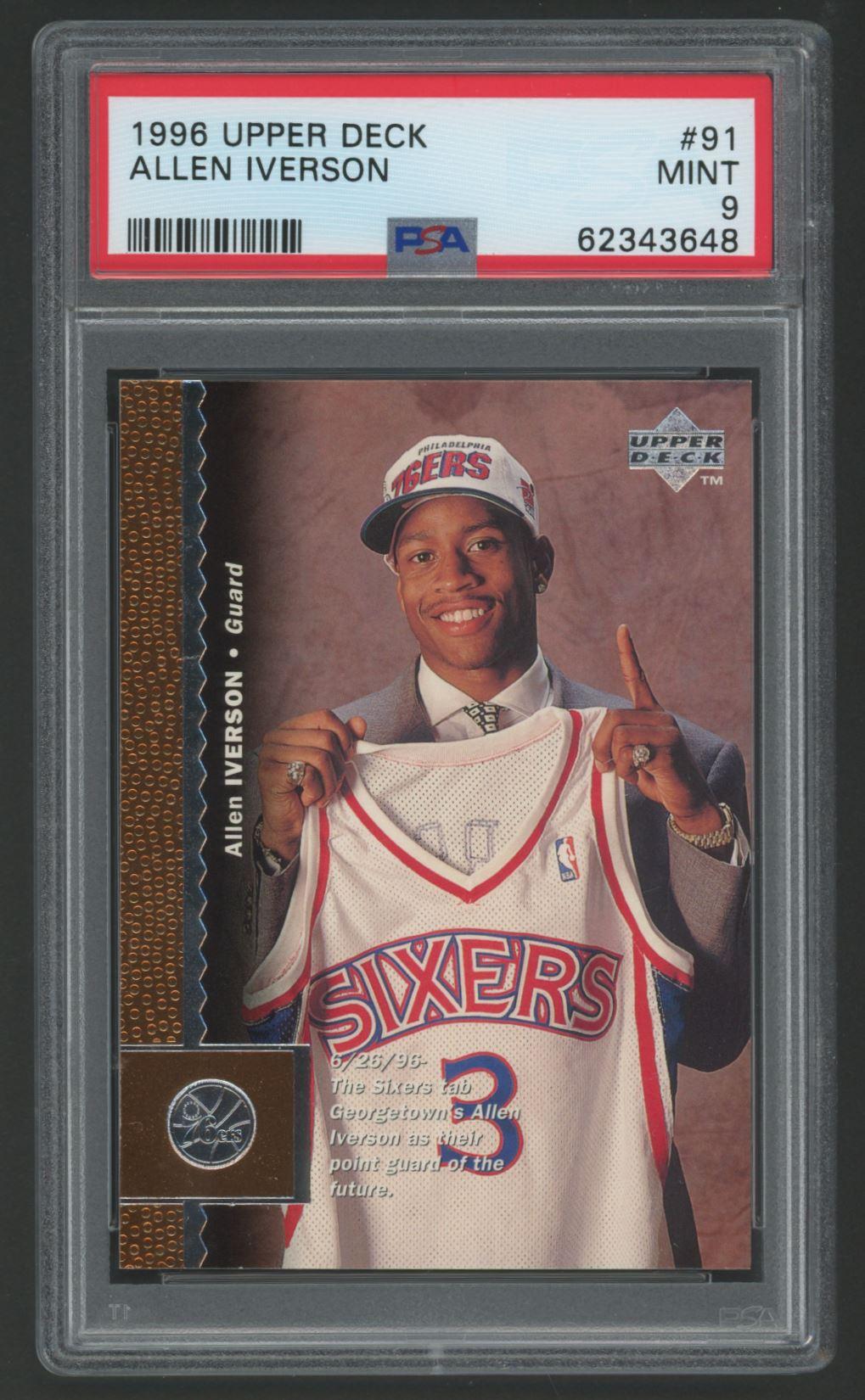 Allen Iverson 1996-97 Upper Deck #91 RC (PSA 9) at PristineAuction.com Allen Iverson 1996-97 Upper Deck #91 RC (PSA 9) at PristineAuction.com