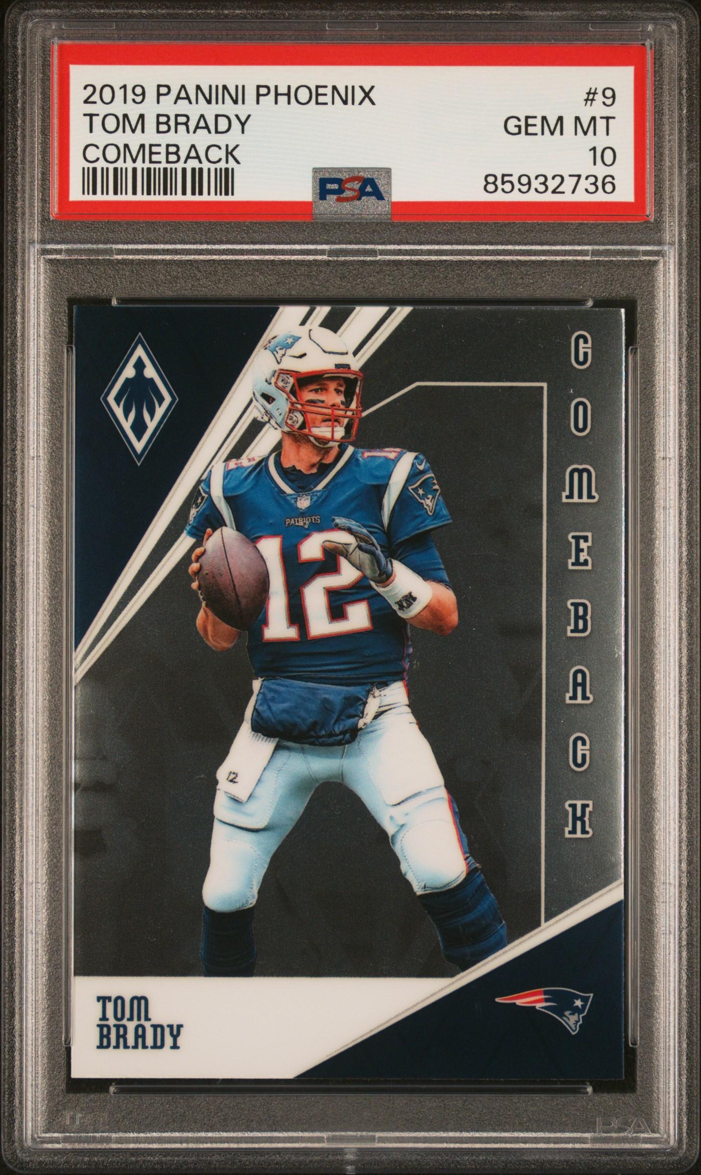 Tom Brady 2019 Panini Phoenix Comeback #9 (PSA 10) at PristineAuction.com Tom Brady 2019 Panini Phoenix Comeback #9 (PSA 10) at PristineAuction.com