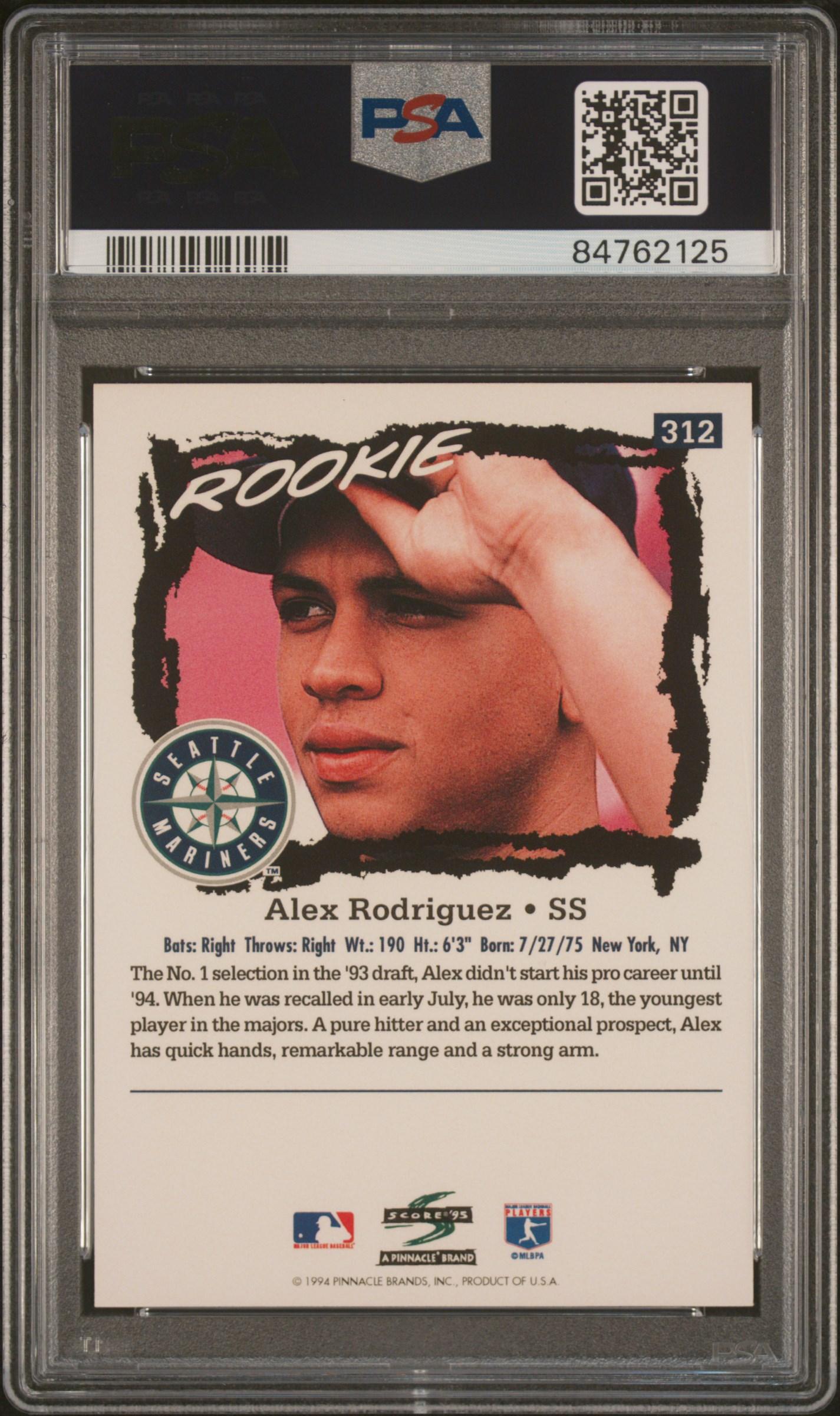 Alex Rodriguez 1995 Score #312 RC (PSA 10) at PristineAuction.com Alex Rodriguez 1995 Score #312 RC (PSA 10) at PristineAuction.com
