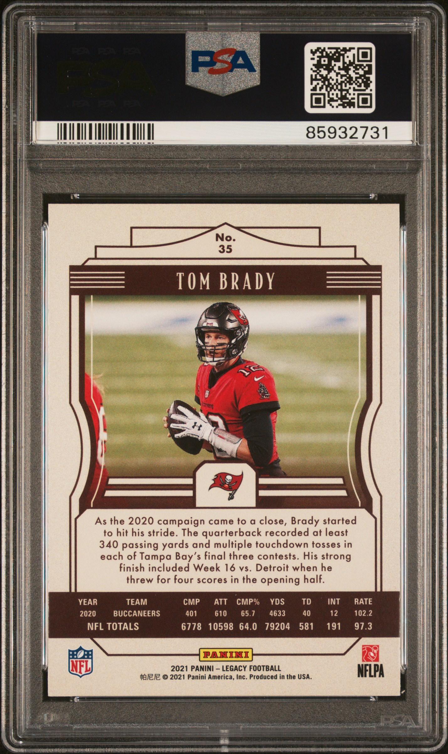 Tom Brady 2021 Panini Legacy #35 (PSA 10) at PristineAuction.com Tom Brady 2021 Panini Legacy #35 (PSA 10) at PristineAuction.com