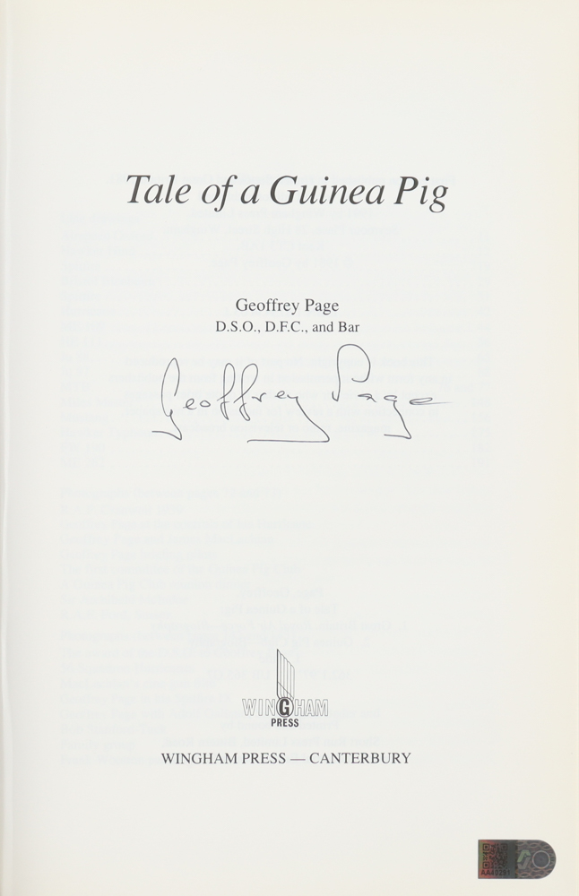 Geoffrey Page Signed "Tale of a Guinea Pig" Hardcover Book (AIV) at PristineAuction.com Geoffrey Page Signed "Tale of a Guinea Pig" Hardcover Book (AIV) at PristineAuction.com