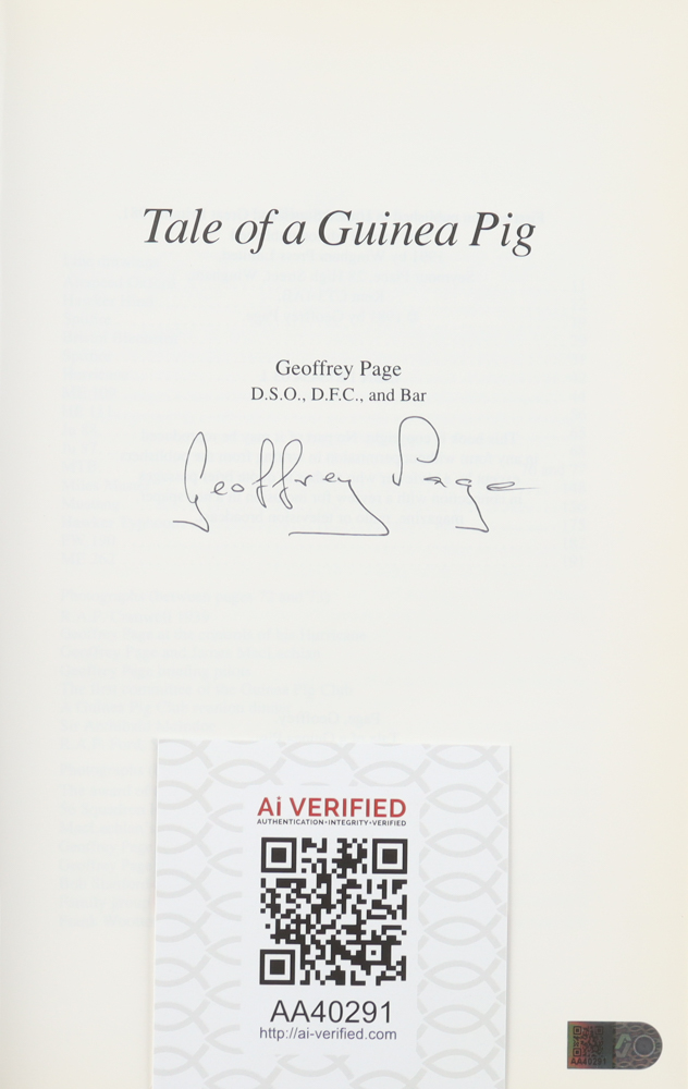 Geoffrey Page Signed "Tale of a Guinea Pig" Hardcover Book (AIV) at PristineAuction.com Geoffrey Page Signed "Tale of a Guinea Pig" Hardcover Book (AIV) at PristineAuction.com