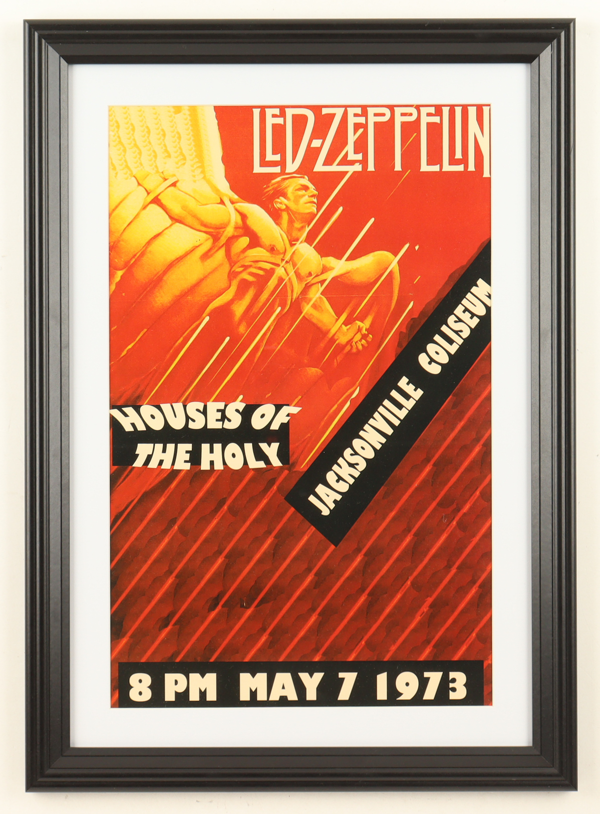 1973 "Led Zeppelin: Houses of the Holy" Jacksonville Concert Custom Framed Poster at PristineAuction.com 1973 "Led Zeppelin: Houses of the Holy" Jacksonville Concert Custom Framed Poster at PristineAuction.com