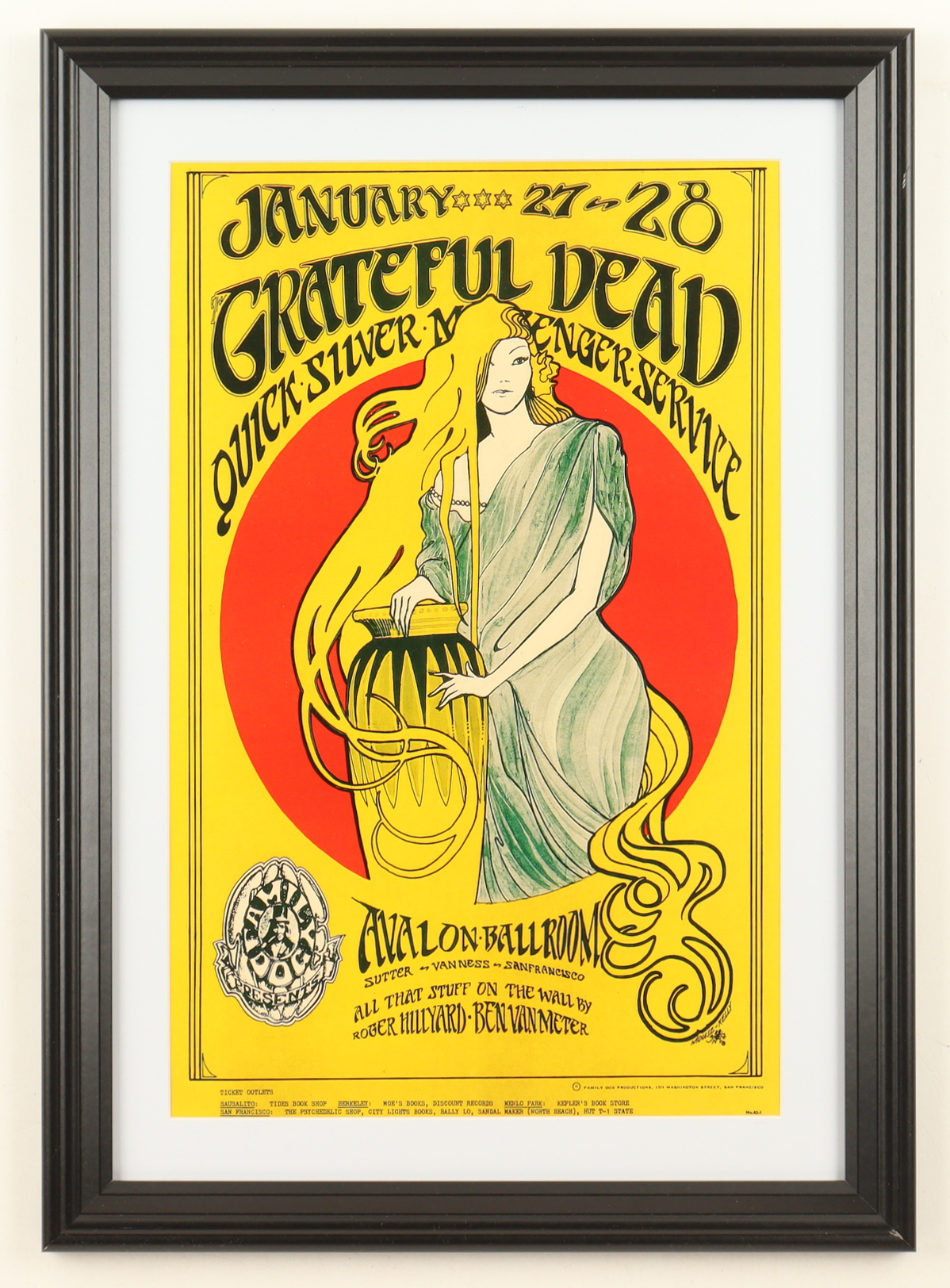 1966 "Grateful Dead" Avalon Ballroom Concert Custom Framed Poster at PristineAuction.com 1966 "Grateful Dead" Avalon Ballroom Concert Custom Framed Poster at PristineAuction.com