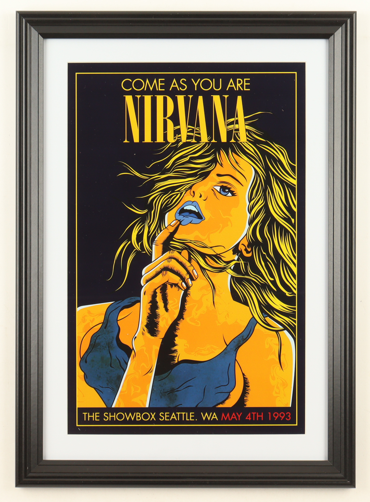 1993 "Nirvana: Come As You Are" Seattle Concert Custom Framed Poster at PristineAuction.com 1993 "Nirvana: Come As You Are" Seattle Concert Custom Framed Poster at PristineAuction.com