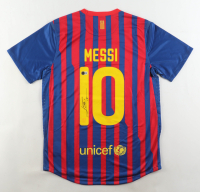 Lionel Messi Signed FC Barcelona Nike Authentic Jersey Inscribed "Leo" (Beckett) at PristineAuction.com