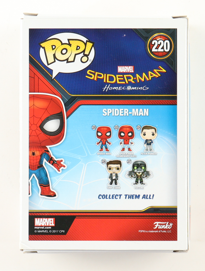 Tom Holland Signed "Spider-Man: Homecoming" #220 Spider-Man Bobble-Head Funko Pop! Vinyl Figure (AutographCOA) at PristineAuction.com Tom Holland Signed "Spider-Man: Homecoming" #220 Spider-Man Bobble-Head Funko Pop! Vinyl Figure (AutographCOA) at PristineAuction.com