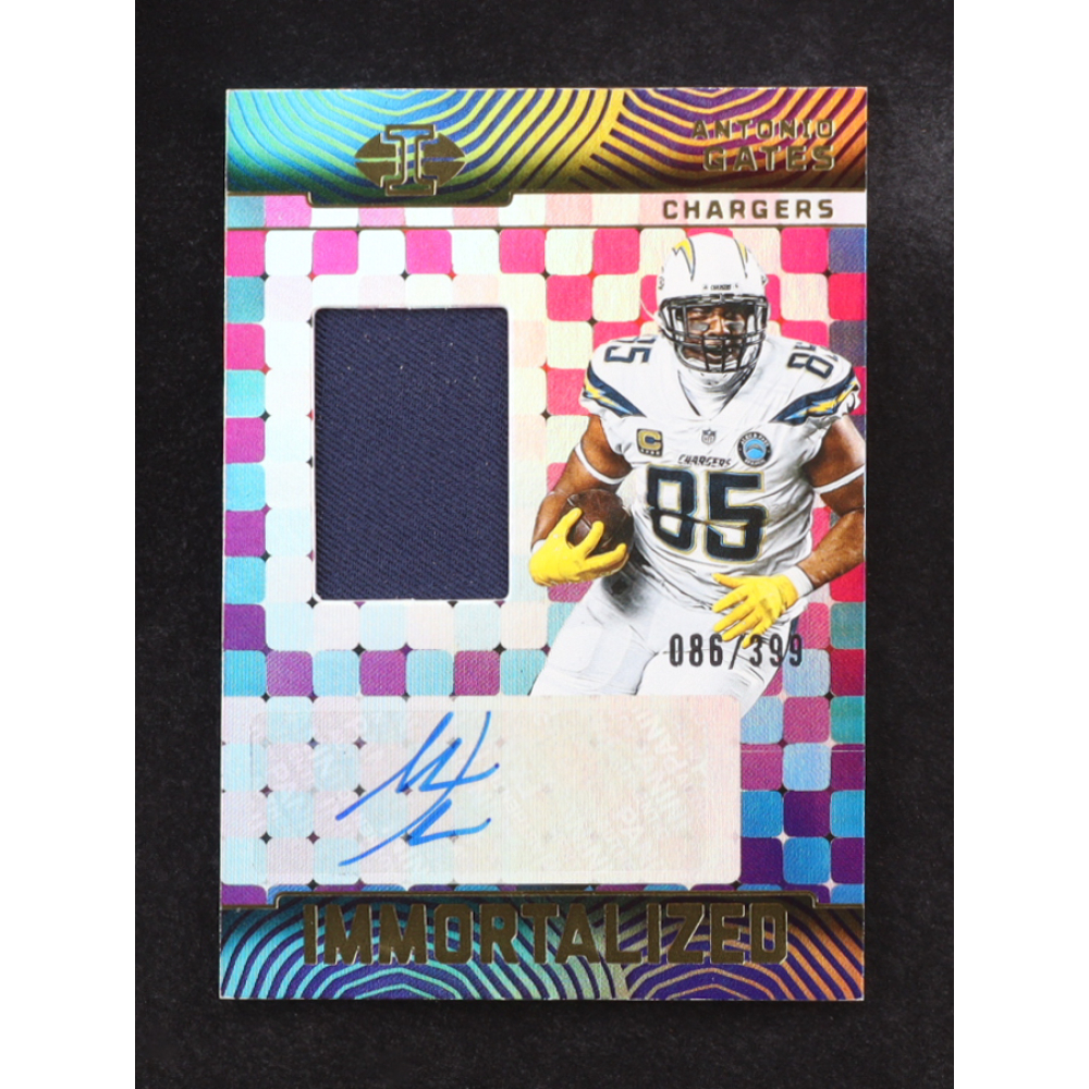 Antonio Gates 2024 Panini Illusions Immortalized Autographs Jersey #IJA-AGS #086/399 at PristineAuction.com Antonio Gates 2024 Panini Illusions Immortalized Autographs Jersey #IJA-AGS #086/399 at PristineAuction.com