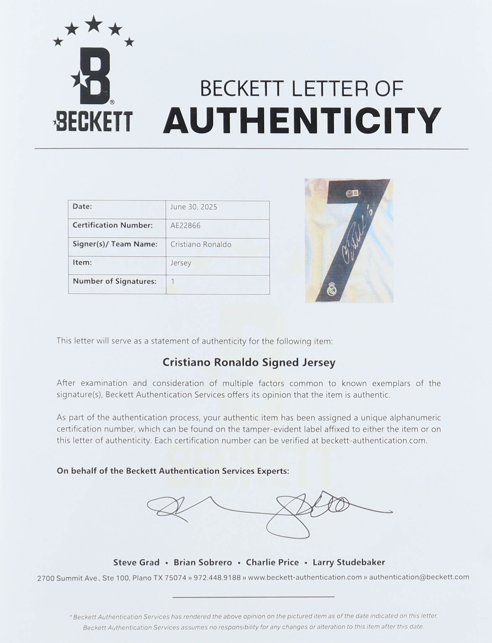 Cristiano Ronaldo Signed Real Madrid Adidas Authentic Jersey (Beckett) at PristineAuction.com Cristiano Ronaldo Signed Real Madrid Adidas Authentic Jersey (Beckett) at PristineAuction.com