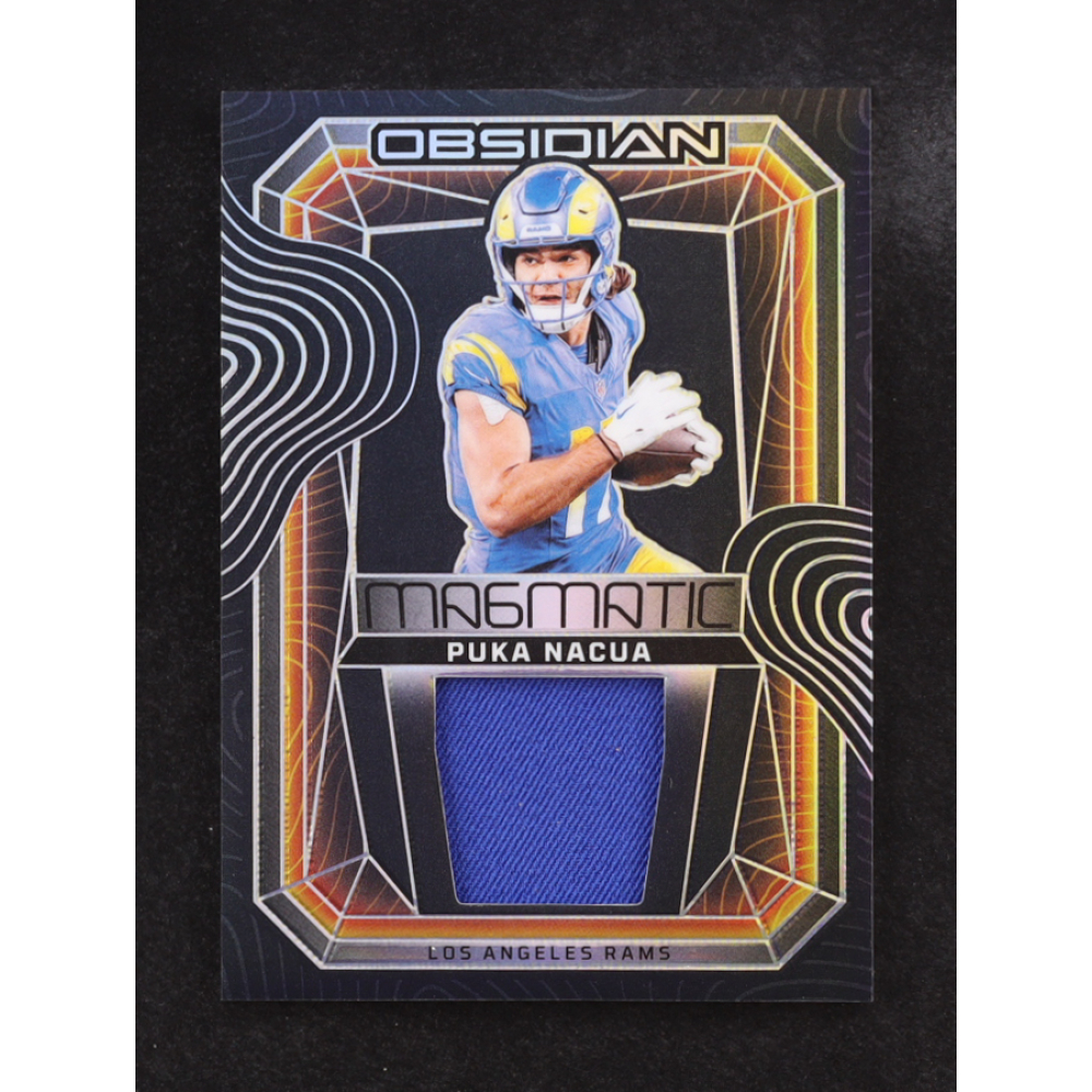 Puka Nacua 2024 Panini Obsidian Magmatic Game Used Jersey #MM-PNA at PristineAuction.com Puka Nacua 2024 Panini Obsidian Magmatic Game Used Jersey #MM-PNA at PristineAuction.com