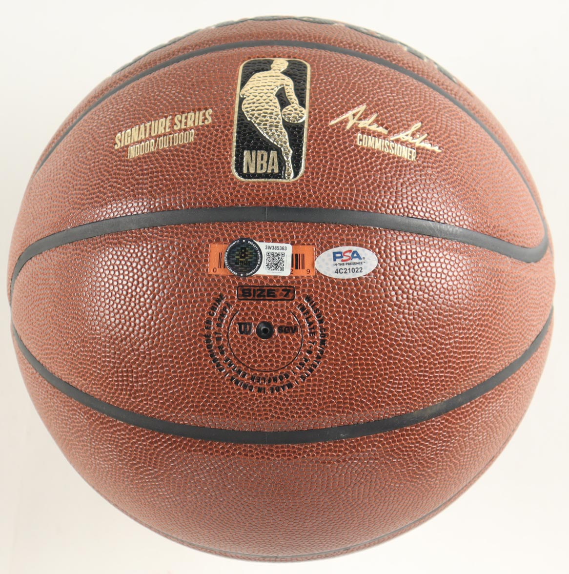 Larry Bird & Magic Johnson Signed NBA Basketball With Display Stand (PSA & Beckett) at PristineAuction.com Larry Bird & Magic Johnson Signed NBA Basketball With Display Stand (PSA & Beckett) at PristineAuction.com