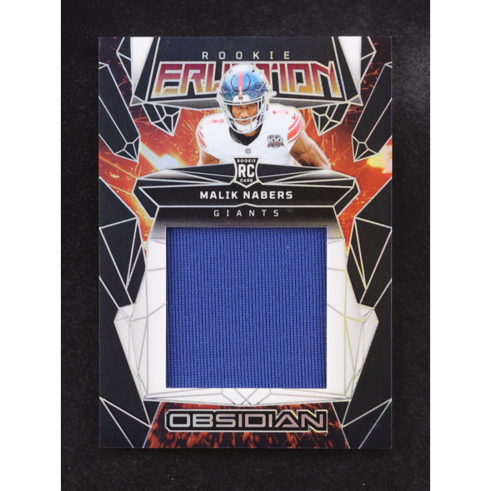 Malik Nabers 2024 Panini Obsidian Eruption Jersey #ERM-MNS RC at PristineAuction.com