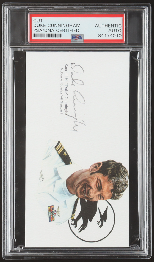 Duke Cunningham Signed 3x5 Cut (PSA) at PristineAuction.com Duke Cunningham Signed 3x5 Cut (PSA) at PristineAuction.com