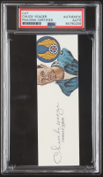 Chuck Yeager Signed 2x5 Cut (PSA) at PristineAuction.com