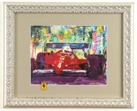 Leroy Neiman "Ferrari Racing Team" Custom Framed Print with Ferrari Pin at PristineAuction.com